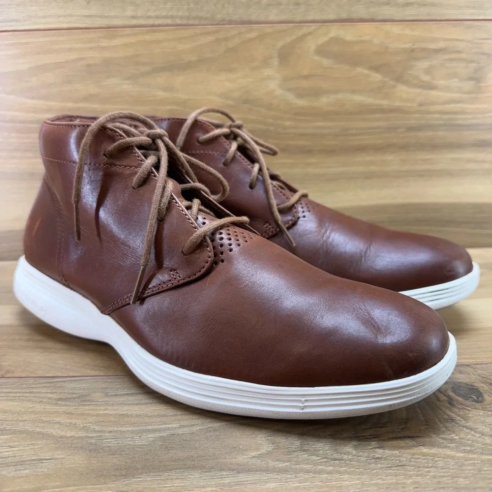 Cole Haan Grand Tour Chukka Boots Mens 9 M Brown Leather Business Casual Modern